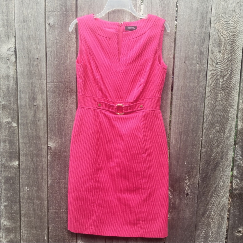 Tahari Pink Sleeveless Sheath Dress Career Size 6